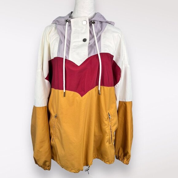 Farrow Colorblock Pullover Windbreaker Jacket Lightweight Hooded Small Medium - Picture 1 of 10